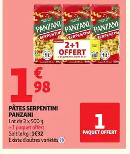 Auchan PANZANI Pâtes serpentini offre