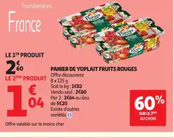 Auchan PANIER DE YOPLAIT Fruits rouges offre