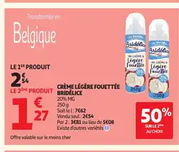 Auchan BRIDÉLICE Crème légère fouettée offre