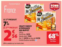 Auchan MIX BUFFET Crazy cheezy 6 fromages offre