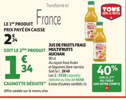 Auchan AUCHAN Jus de fruits frais multifruits offre