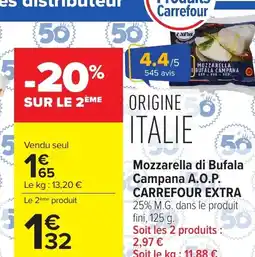 Carrefour Market CARREFOUR EXTRA Mozzarella di Bufala Campana A.O.P. offre