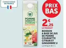 Bi1 U Boisson a base de jus de pomme courgette citron et gingembre offre