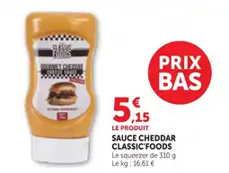 Bi1 CLASSIC'FOODS Sauce cheddar offre