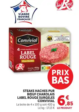 Bi1 CONVIVIAL Steaks haches pur bœuf charolais label rouge surgeles offre