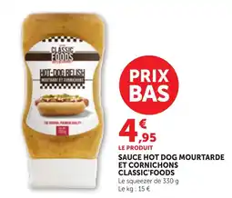 Bi1 CLASSIC'FOODS Sauce hot dog mourtarde et cornichons offre