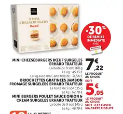 Bi1 Mini cheeseburgers bœuf surgeles offre