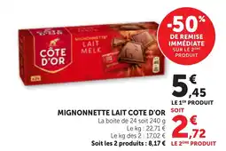 Bi1 COTE D'OR Mignonnette lait offre