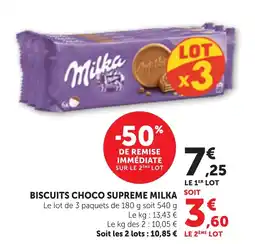 Bi1 MILKA Biscuits choco supreme offre