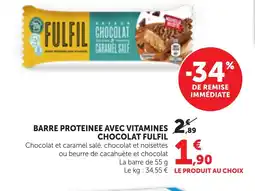Bi1 FULFIL Barre proteinee avec vitamines chocolat offre