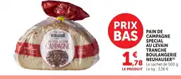 Bi1 Pain de campagne special au levain tranche boulangerie neuhauser offre