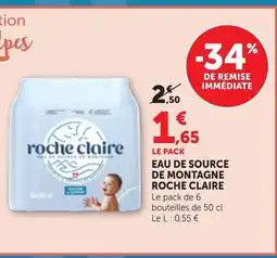 Bi1 ROCHE CLAIRE Eau de source de montagne offre
