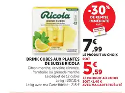 Bi1 RICOLA Drink cubes aux plantes de suisse offre