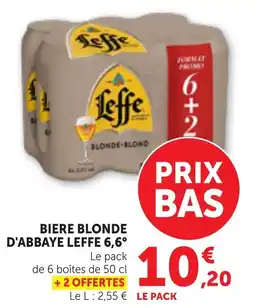 Bi1 LEFFE 6,6° Biere blonde d'abbaye offre
