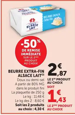 Bi1 ALSACE LAIT Beurre extra-fin alsace offre