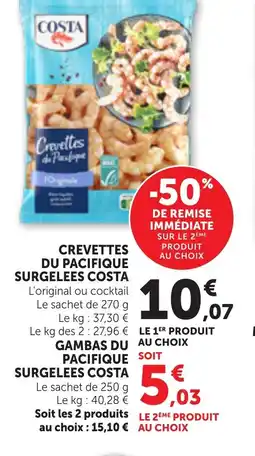 Bi1 COSTA Crevettes du pacifique surgelees offre