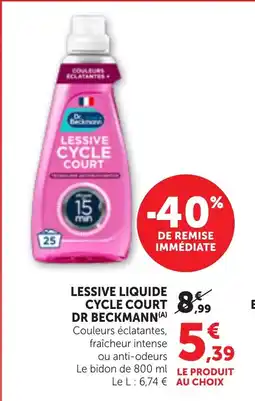 Bi1 DR BECKMANN Lessive liquide cycle court offre