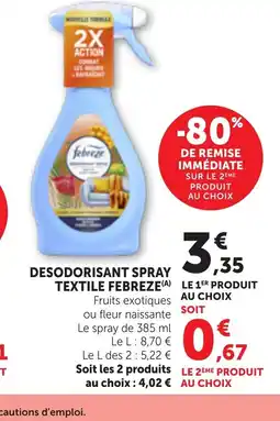 Bi1 FEBREZE Desodorisant spray textile offre