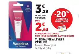 Bi1 VASELINE Tube baume a levres offre