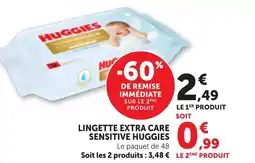 Bi1 HUGGIES Lingette extra care sensitive offre