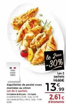 Thiriet Aiguillettes de poulet crues marinées au citron offre