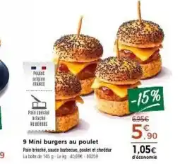 Thiriet 9 mini burgers au poulet offre