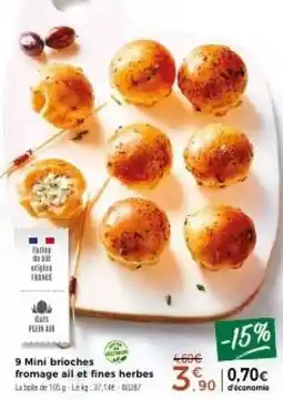 Thiriet 9 Mini brioches fromage all et fines herbes offre