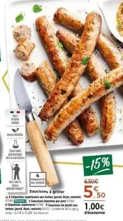 Thiriet Saucisses à griller offre