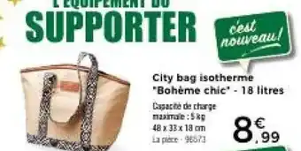 Thiriet City bag isotherme Bohème chic offre