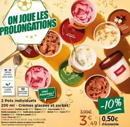Thiriet 2 pots individuels cremes glacees et sorbet offre
