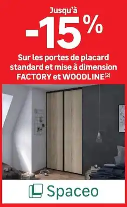 Leroy Merlin Sur les portes de placard standard et mise à dimension FACTORY et WOODLINE offre