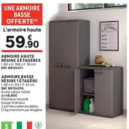 Leroy Merlin ARMOIRE HAUTE RÉSINE 3 ÉTAGÈRES offre
