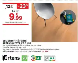 Leroy Merlin SOL STRATIFIÉ FORTE ARTENS WESTA, ÉP. 8 MM offre
