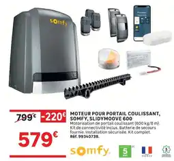 Leroy Merlin MOTEUR POUR PORTAIL COULISSANT, SOMFY, SLIDYMOOVE 600 offre