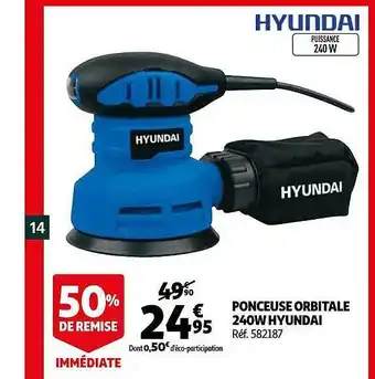 Auchan Hyundai Ponceuse Orbitale 240w offre