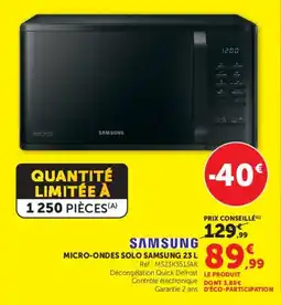 Hyper U MICRO-ONDES SOLO SAMSUNG offre