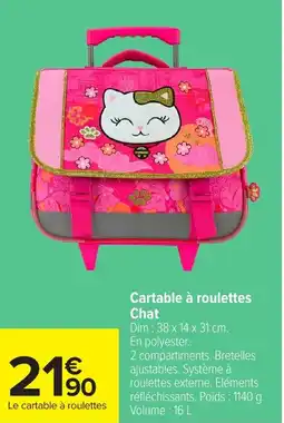 Carrefour Cartable à roulettes offre