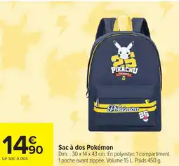 Carrefour Sac à dos Pokémon offre