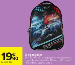 Carrefour Sac à dos Race offre