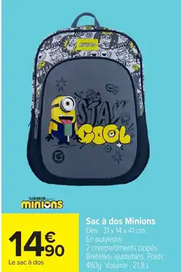 Carrefour Sac à dos Minions offre