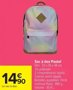 Carrefour Sac à dos Pastel offre