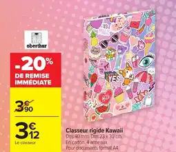Carrefour Classeur rigide Kawaii offre