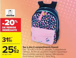 Carrefour Sac à dos 2 compartiments Kawaii offre