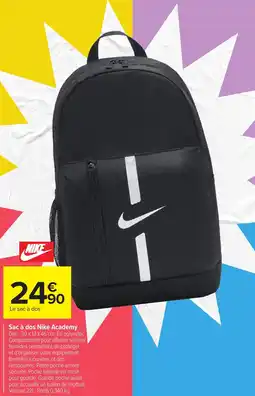 Carrefour Sac à dos nike academy offre