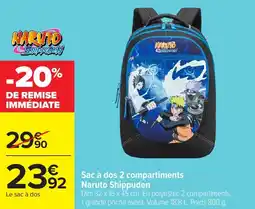 Carrefour Sac à dos 2 compartiments naruto shippuden offre