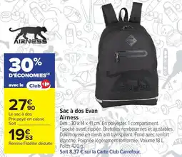 Carrefour Sac à dos evan airness offre