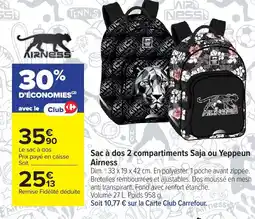 Carrefour Sac à dos 2 compartiments saja ou yeppeun airness offre