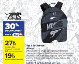 Carrefour Sac à dos woojin airness offre