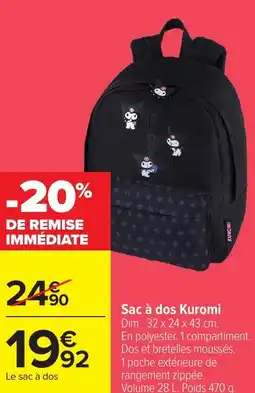 Carrefour Sac à dos kuromi offre
