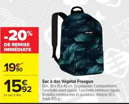 Carrefour Sac à dos végétal freegun offre